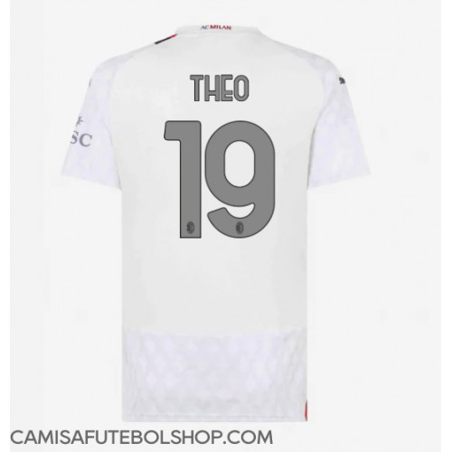 Camisa de time de futebol AC Milan Theo Hernandez #19 Replicas 2º Equipamento Feminina 2023-24 Manga Curta